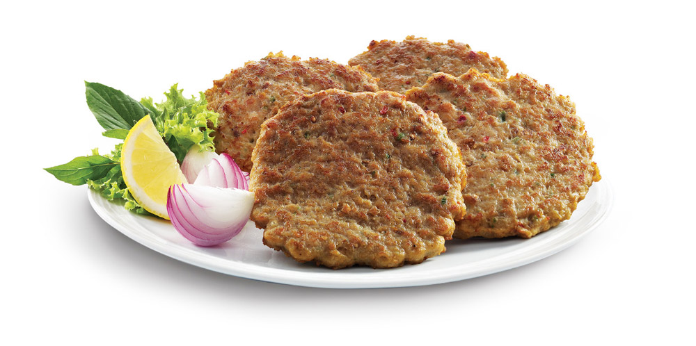 Chapli Kabab (Ground chicken meat patties with fresh onions and cracked coriander seeds)