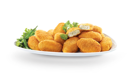 Haray Bharay Nuggets (Breaded nugget shaped chicken patties with fresh green chillies and coriander)