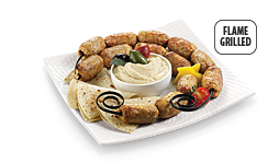 Kafta Kabab (Ground chicken meat with fresh mint, shaped and flame grilled on skewers)