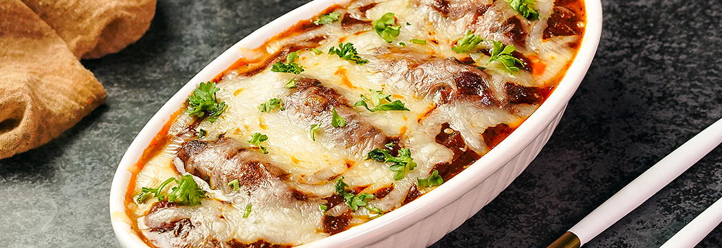 Marinara Kafta Kabab with Roasted Eggplants