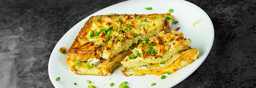 Savory Mortadella Stuffed French Toast